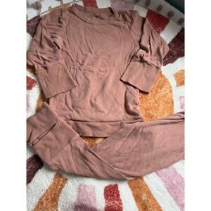 Goumi Kids Long Sleeve Pajama Set Tunic Top‎ Pants 2T Rustic Brown Cotton Blend